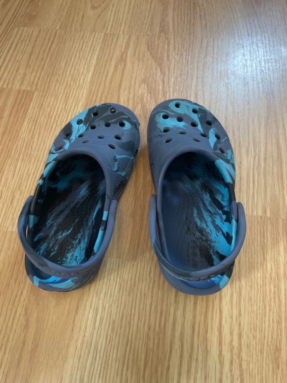 Crocs Toddler Boys Size 12 Blue & Black Bundle of Two Slip On Sandals - Picture 3 of 7